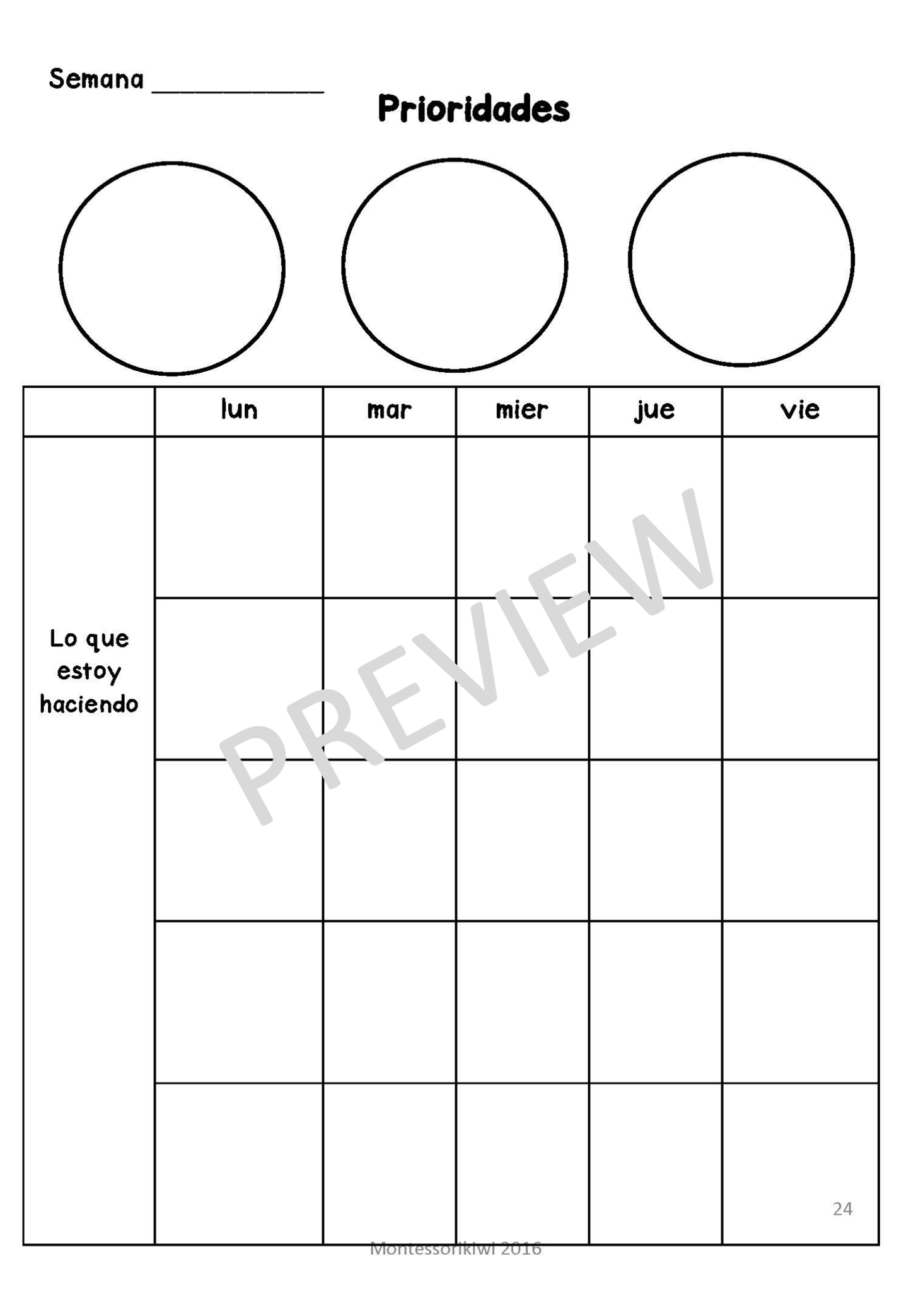 Agenda de trabajo Montessori/diario/planifíca tu día para tu niño (Work plans) - montessorikiwi