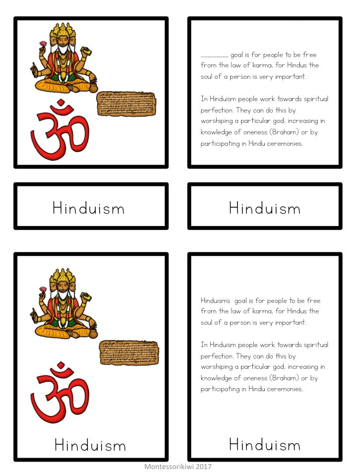 Hinduism 5 part cards (cosmic) - montessorikiwi