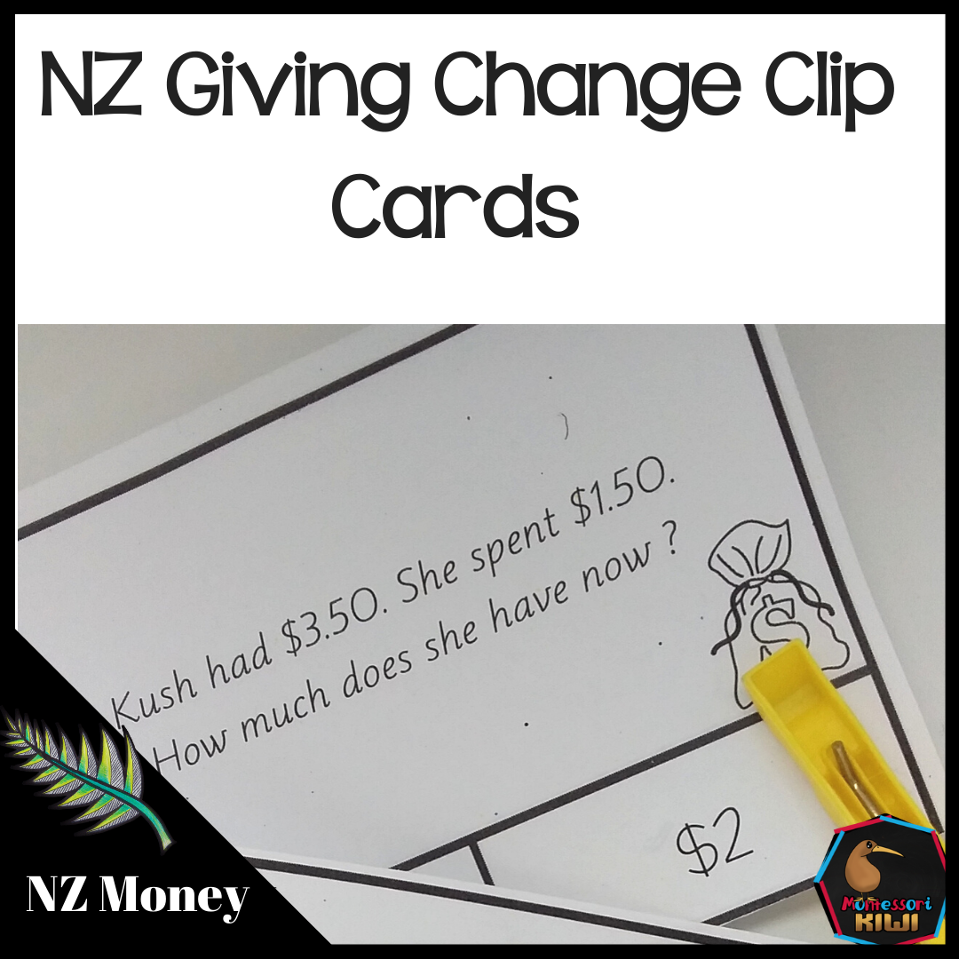 New Zealand Money Level 2: giving change word problems - montessorikiwi