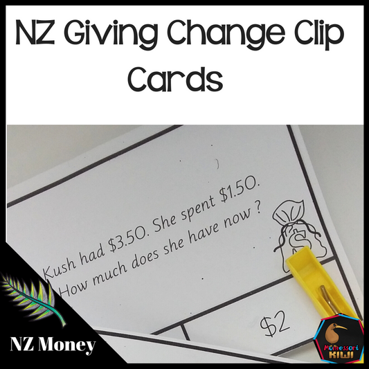 New Zealand Money Level 2:  giving change word problems - montessorikiwi