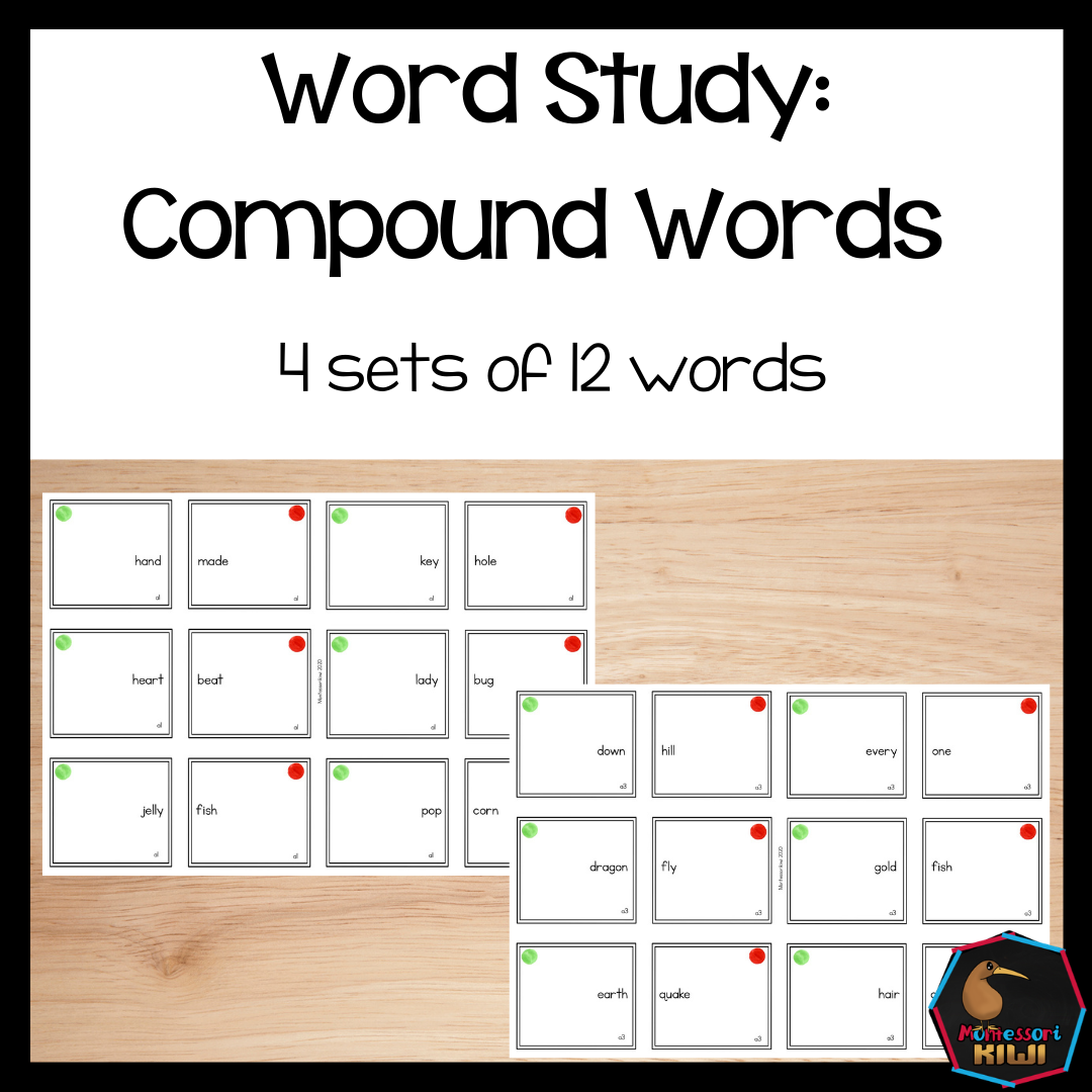 Word Study: Compound Words (literacy) - montessorikiwi