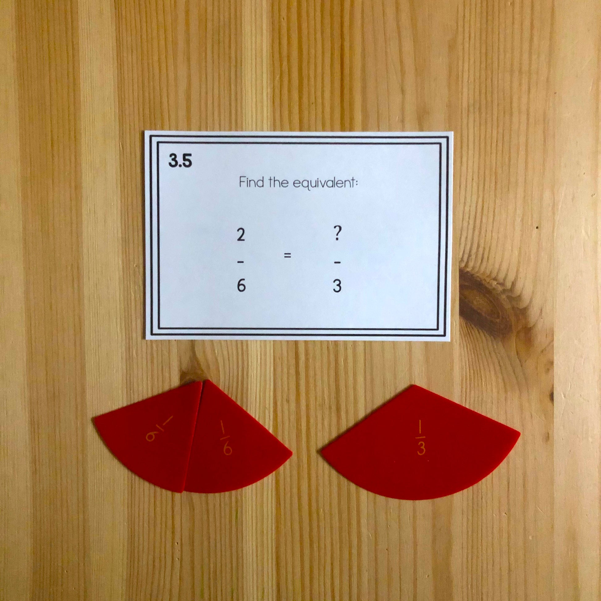 Equivalent Fraction Task Cards (Montessori) - montessorikiwi