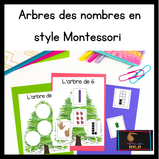 Arbres des nombres en style Montessori (Montessori inspired number trees - French) - montessorikiwi