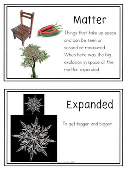 Vocab words for First Great Story (cosmic) - montessorikiwi