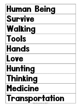 Vocab words for Third Great Story (cosmic) - montessorikiwi