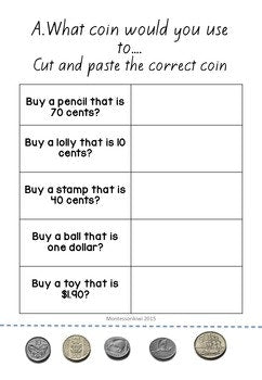 New Zealand Money level 1: what coin would you use - montessorikiwi