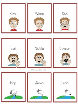 Shades of Meaning with verbs (literacy) - montessorikiwi