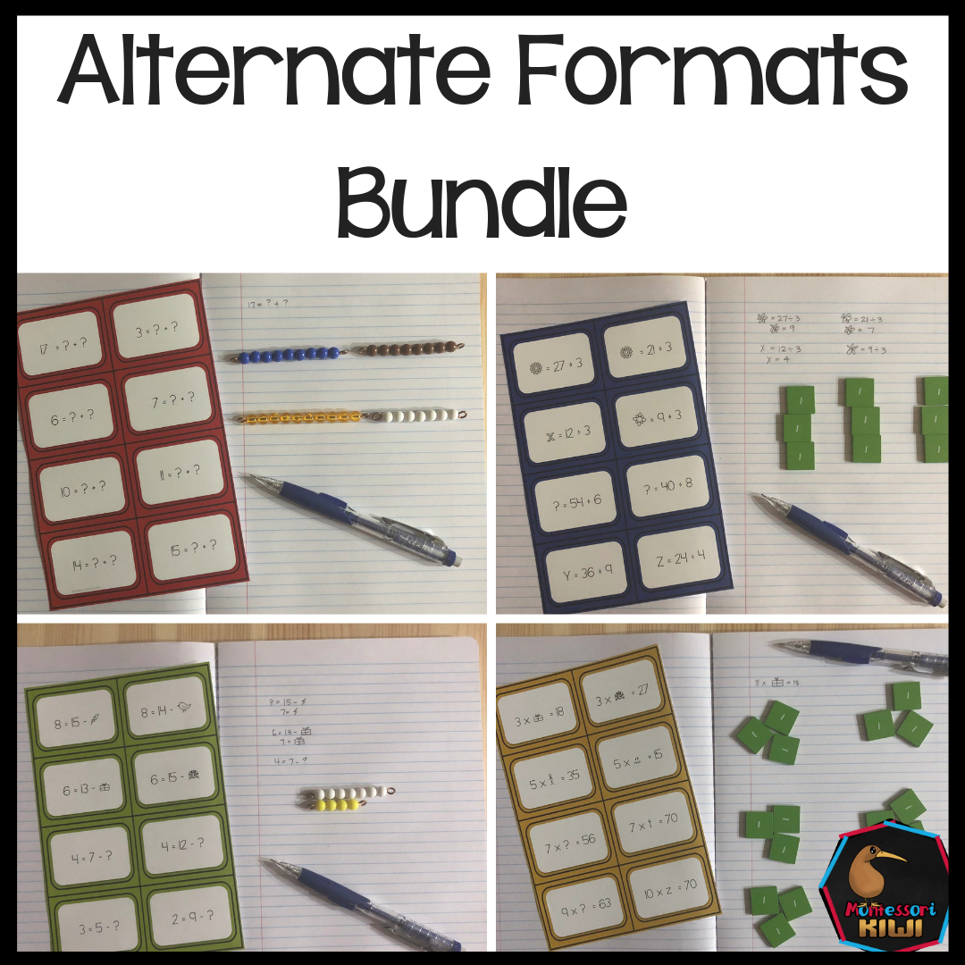 Alternative basic facts equations bundle - montessorikiwi
