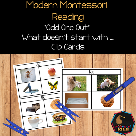 Modern Montessori Reading: Odd One Out initial sound isolation (literacy)