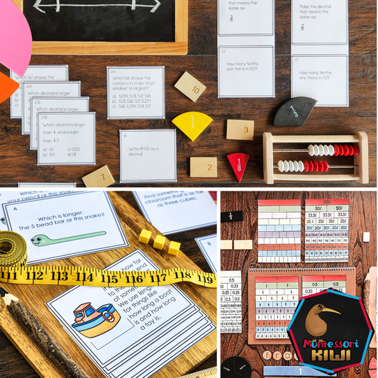 Montessori Upper Elementary Math Bundle | Fractions, Decimals & Percentages