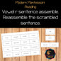 Modern Montessori Reading: Vowel R Sentence Scramble Activity