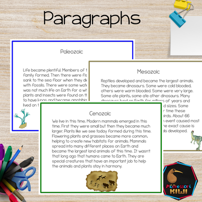 Montessori Clock of Eras Reading Comprehension | Timeline of Life Cloze Activity