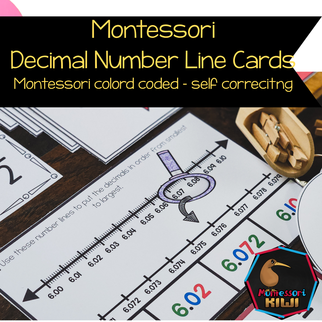 Ordering Decimal Fractions on a Number Line | Montessori Decimal Clip & Flip Cards