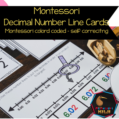 Ordering Decimal Fractions on a Number Line | Montessori Decimal Clip & Flip Cards