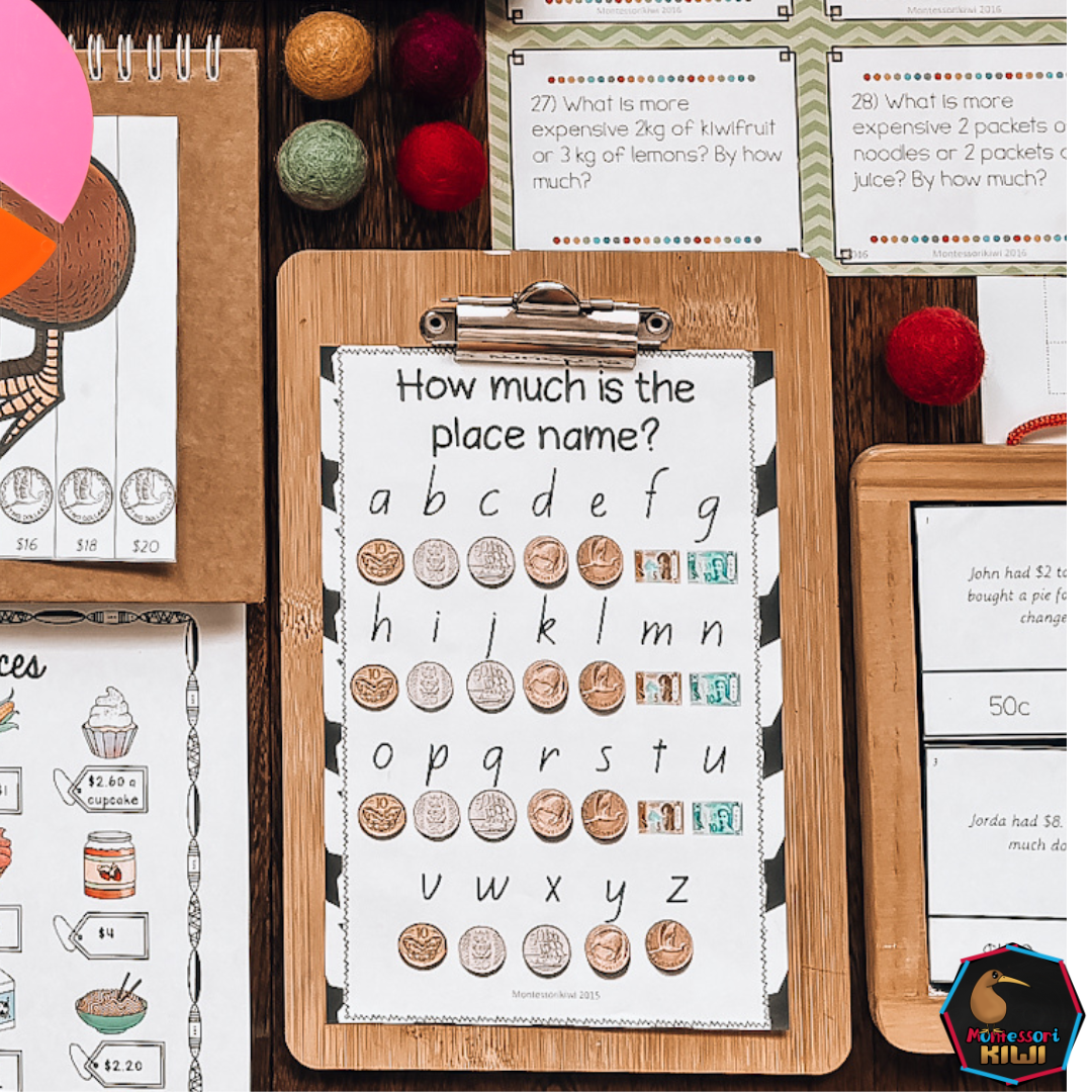 New Zealand Money Bundle Phase 2 | Montessori Financial Literacy Activities