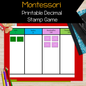 Montessori Fraction Decimal Stamp Game for learning how to add and subtract