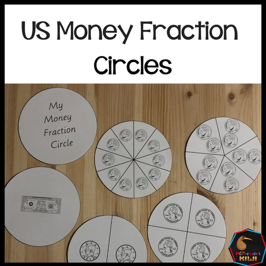 US Money Fraction Circle  - subscription - montessorikiwi