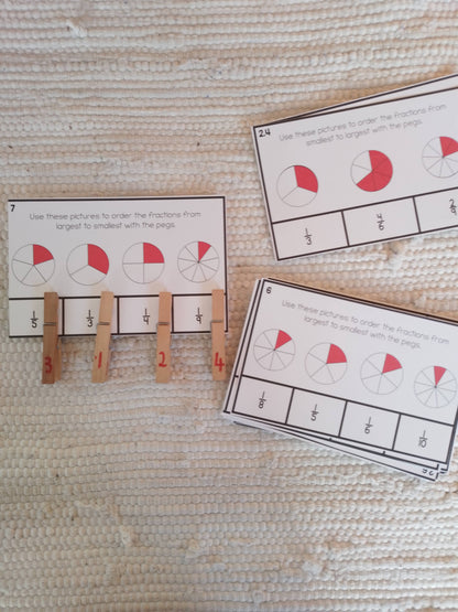 Montessori Inspired Ordering Fractions Activities - subscription - montessorikiwi