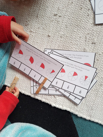 Montessori Inspired Ordering Fractions Activities - subscription - montessorikiwi