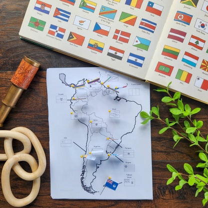 South America Flag Pin Map - montessorikiwi