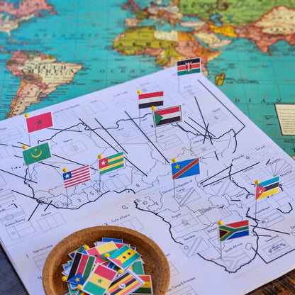 Africa Flag Pin Map - montessorikiwi
