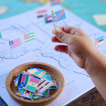 Africa Flag Pin Map - montessorikiwi