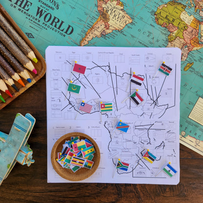 Africa Flag Pin Map - montessorikiwi