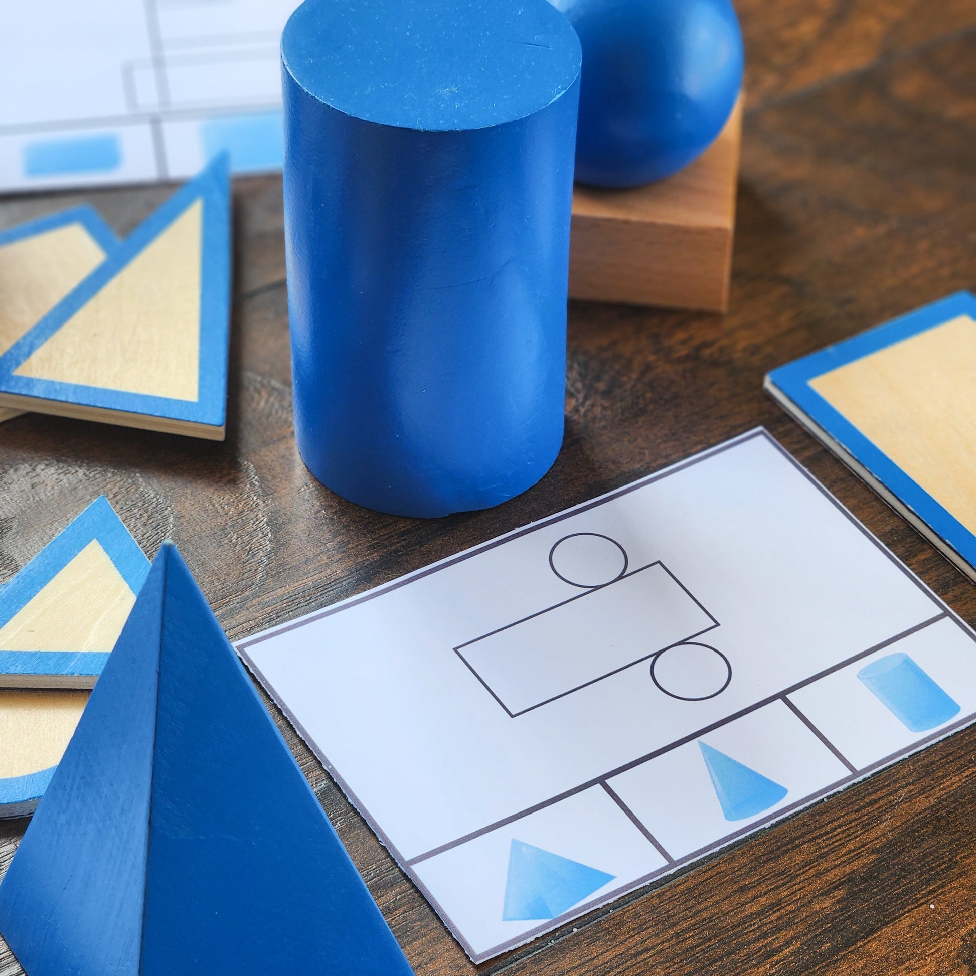 3d shapes nets clip and flip (math) Geometric Solids - subscription - montessorikiwi
