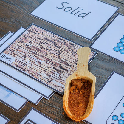 Montessori solid liquid gas science lesson