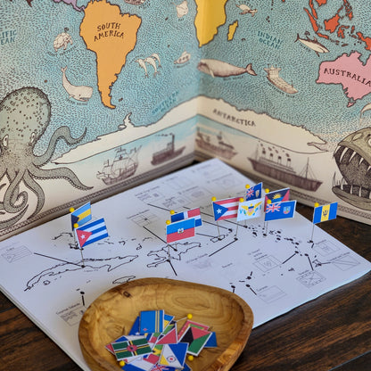 Caribbean Flag Pin Map - montessorikiwi