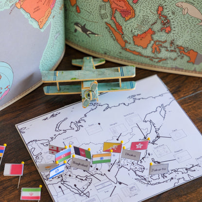 Asia Flag Pin Map - montessorikiwi