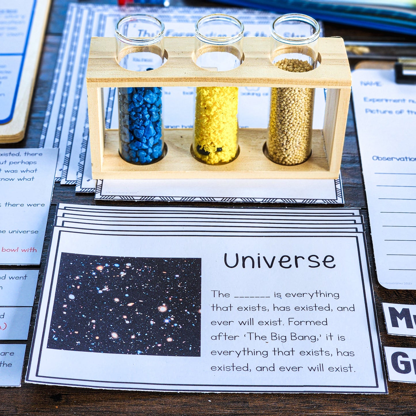 Vocab words for First Great Story (cosmic) (subscription) - montessorikiwi