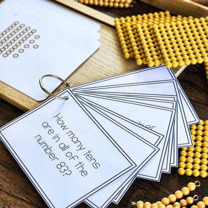 Basic place value task cards - montessorikiwi