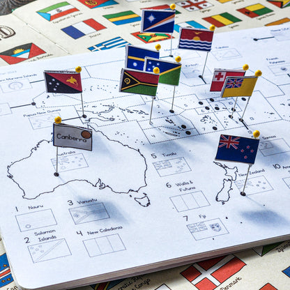 Oceania Flag Pin Map - montessorikiwi