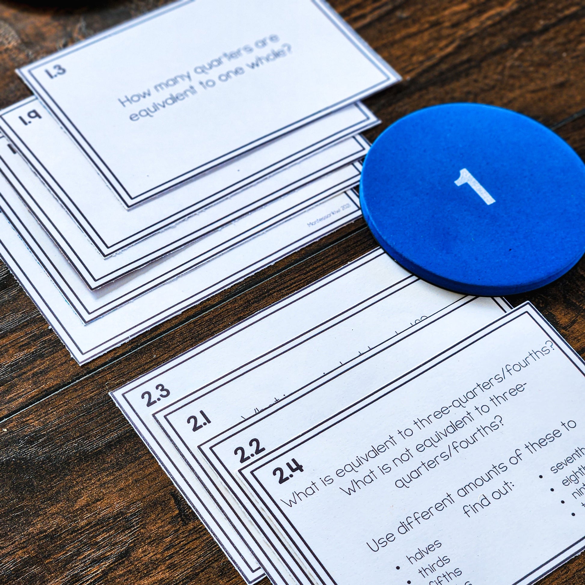 Equivalent Fraction Task Cards (Montessori) - subscription - montessorikiwi