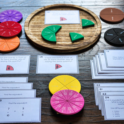 Equivalent Fraction Task Cards (Montessori) - subscription - montessorikiwi