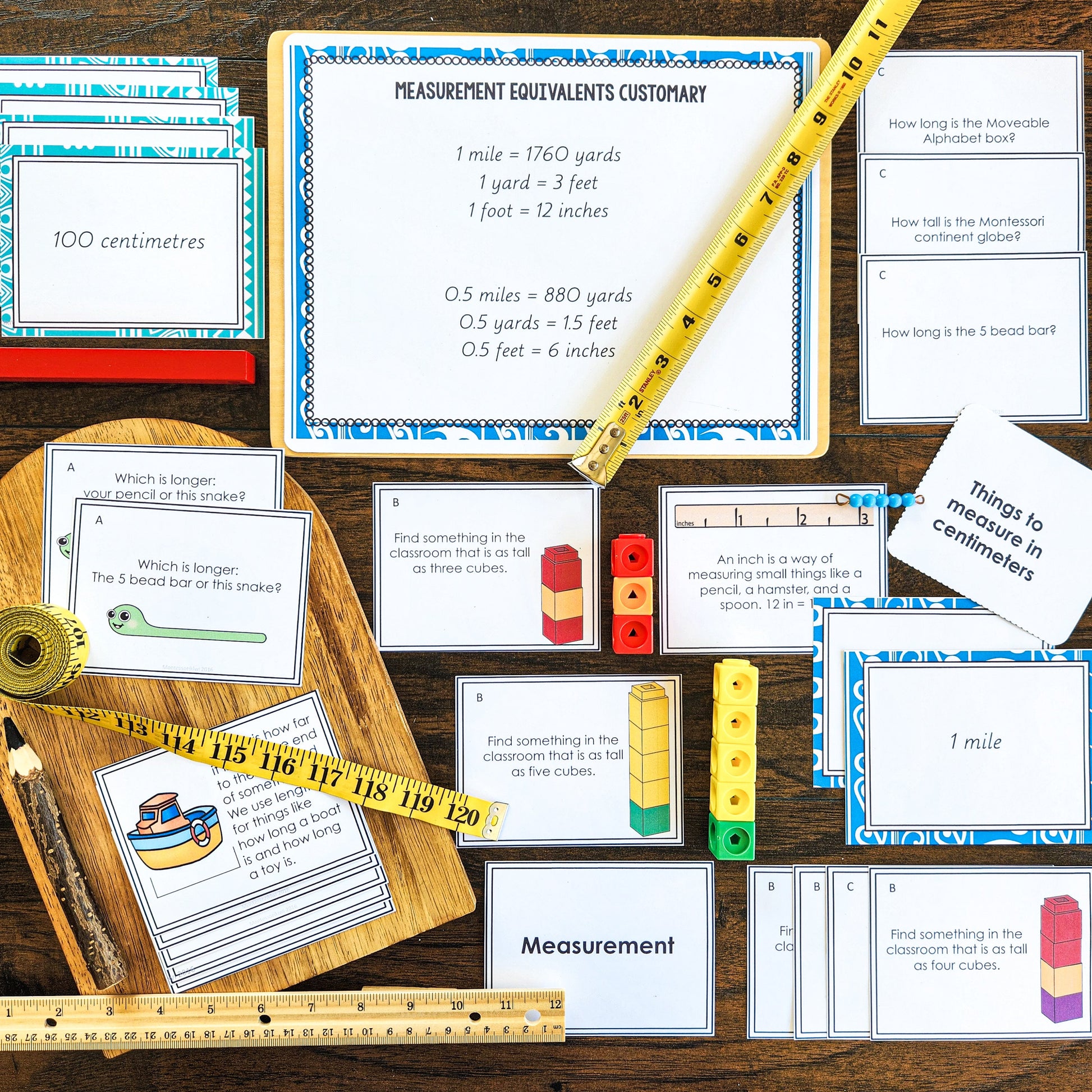 Length, Height and Width Measurement Activities - subscription - montessorikiwi