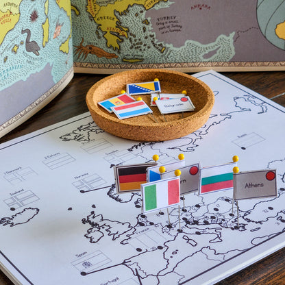 Europe Flag Pin Map - montessorikiwi