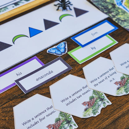Montessori Miniature Environment: Rainforest  (literacy) - montessorikiwi