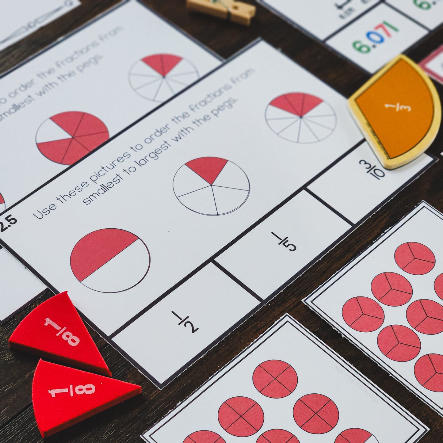 Montessori Inspired Ordering Fractions Activities - subscription - montessorikiwi