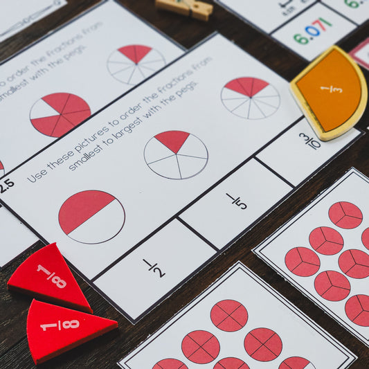 Montessori Inspired Ordering Fractions Activities - subscription - montessorikiwi