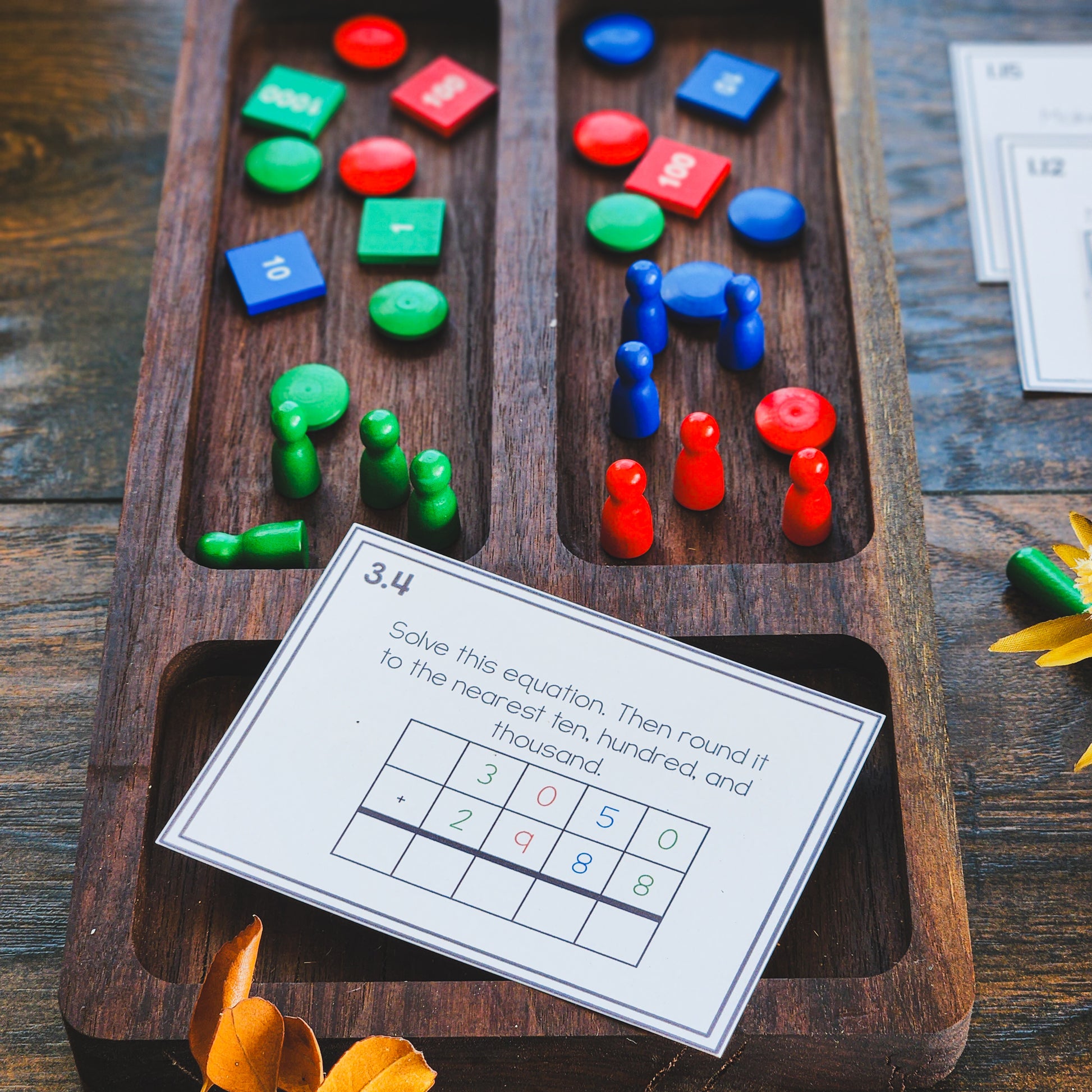 Rounding Numbers Task or Command Cards - montessorikiwi