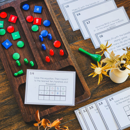 Rounding Numbers Task or Command Cards - montessorikiwi