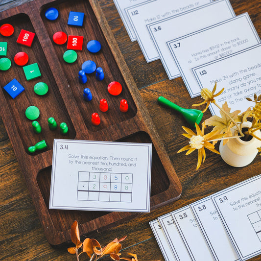 Rounding Numbers Task or Command Cards - subscription - montessorikiwi
