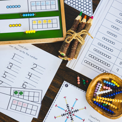 Colored bead stair worksheets - montessorikiwi