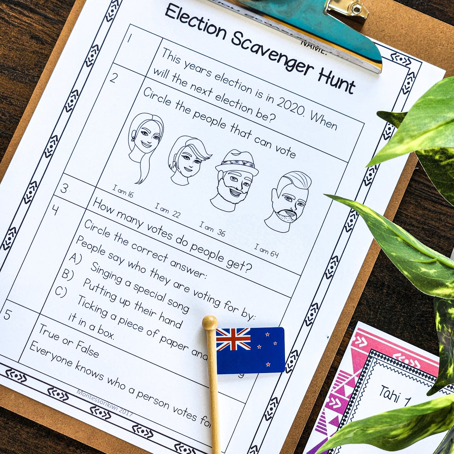 New Zealand Election Scavenger Hunt - montessorikiwi