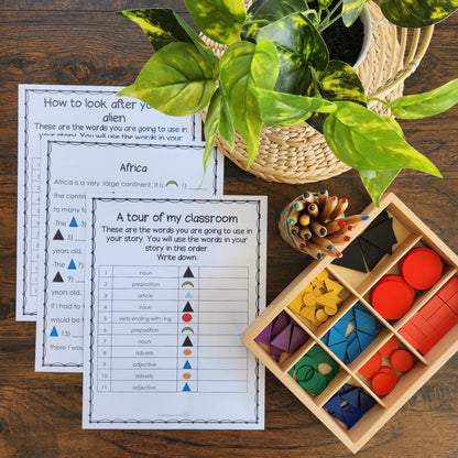 Montessori Grammar Activity Set 2  (literacy) - subscription - montessorikiwi