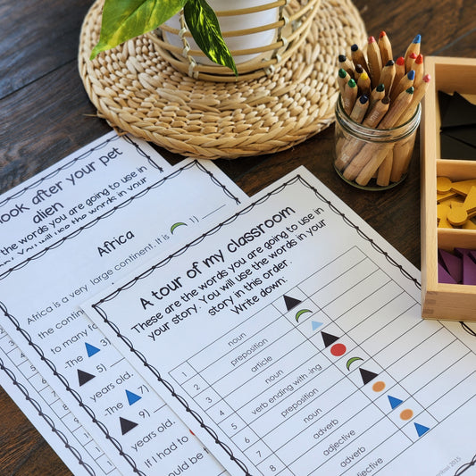 Montessori Grammar Activity Set 2  (literacy) - subscription - montessorikiwi