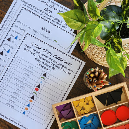 Montessori Grammar Activity Set 2  (literacy) - subscription - montessorikiwi