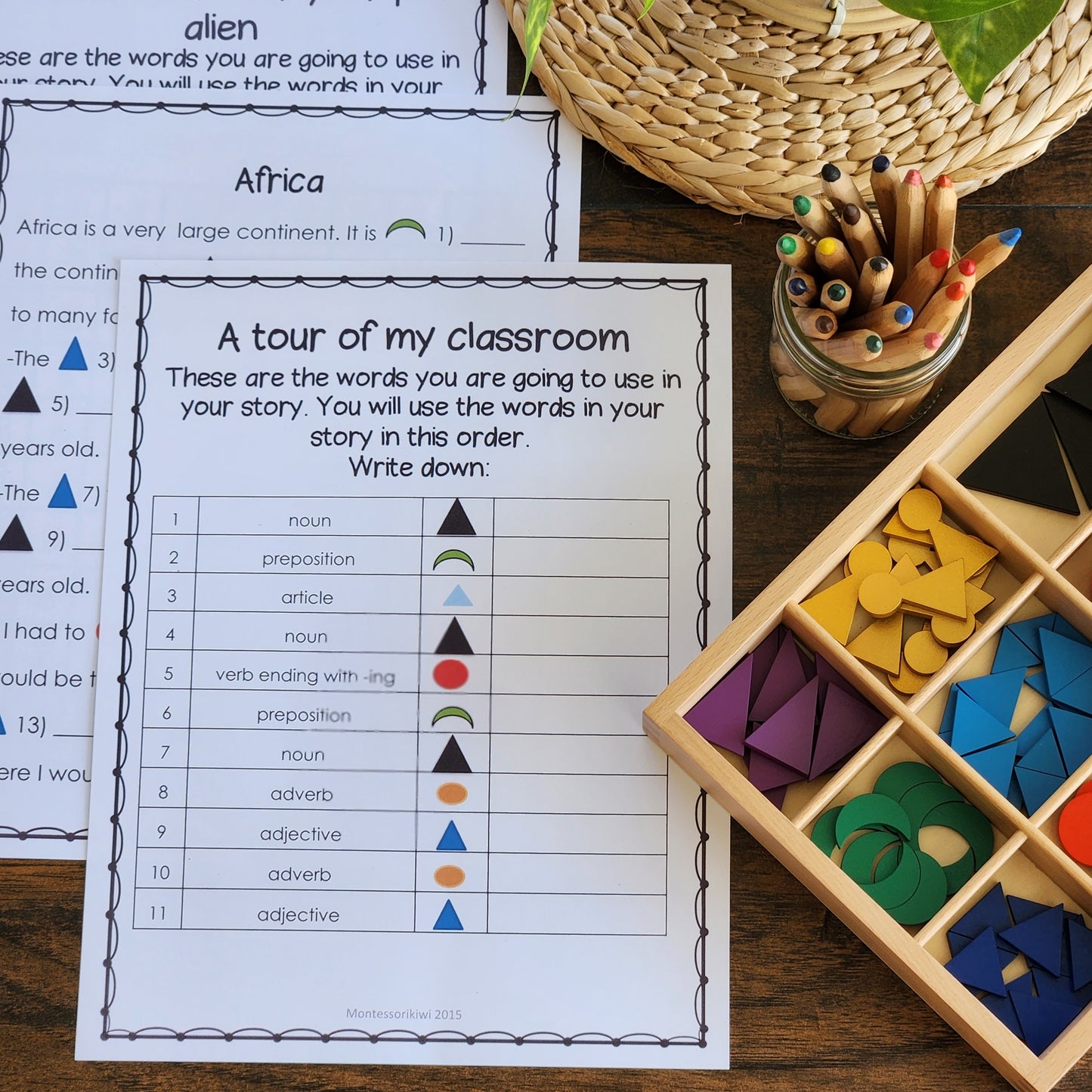 Montessori Grammar Activity Set 2  (literacy) - montessorikiwi